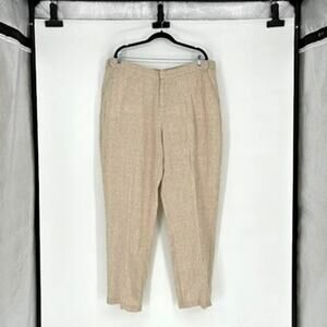 NWOT Coldwater Creek Tan Straight Leg Linen Trousers Plus 20W - Office - Summer